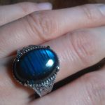 Malagasy Labradorite Solitaire Stainless Steel Ring (Size 9) Photo 0