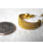 Source Unknown Nostalgic Half Moon Braided Gold Tone Post/Stud Casual Chunky 1" Earrings Photo 1