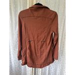 Neon Buddha Brown Ruffle Trim Novelty Media Metal Buttons A Line Tunic Top M Size M Photo 3