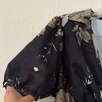 Floral Mini Dress With Puff sleeves Black Size 1X Photo 4