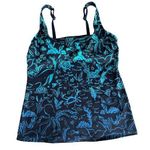 Lands' End Tankini Top Size 6 Swimsuit Navy Sea Print Underwire Women's Blue Photo 0