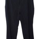 Terry Lewis Black Dress Pants with Metallic Blue Stripe Size 24 Photo 0
