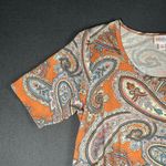 LuLaRoe Classic Tee Womens Small Orange Paisley Boho Comfortable Short Sleeve Photo 2