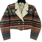 Vintage 80’s Banjo Western Southwestern Boho Cropped Blazer Women’s Size Medium Photo 0