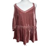 City Streets Cold Shoulder Top Plus Size 1X Velvet Holiday Babydoll Y2K Photo 2