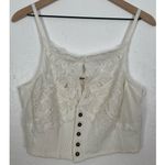 Free People Have My Heart Corset Cropped Tank Top in White NWOT Size XL Photo 3