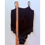 Victoria's Secret VTG Y2K  Black Velvet and Lace Detail Strappy Bodysuit Sz M Photo 3