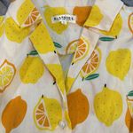 LA Soul Citrus print yellow and white pleated skirt 100% cotton sleeveless Dress Size XL Photo 9
