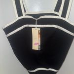 Source Unknown Black and White Striped Tank knit Top L - XL NWT Photo 9