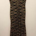 Formal Evening gold black sequin lined dress women’s size small Photo 1