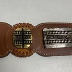 Chico's CHICO’S Southwest Brown Leather Belt Size Small/Med Chunky 39” Length 2.5” Wide Photo 4