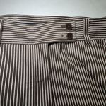 Jones New York  Signature Pants Sz 14 Brown White Stripe Capri Photo 2