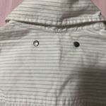 Free People Vintage  White Striped Long Sleeve Shirt with Black Trim Photo 4