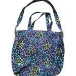 Aeropostale Canvas Tote Bag Leopard Cheetah Purple Jungle Tropical Ink Stains Photo 1