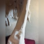 POL  NWT fringe denim jacket, cream colored, distressed, small but oversized Photo 8