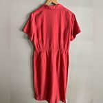 Talbots Linen Blend Shirt-Dress With Pockets Short Sleeve Red Rustic M-L Photo 11