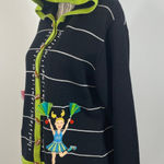 Jack B.Quick Black Cheerleader Football Embroidered Beaded Cardigan Hoodie PL Size undefined Photo 0