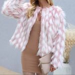 NEW Faux Fur Shabby Pink & White Coat Custom Made Small Photo 5