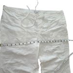 CAbi  White Linen Blend Wide Leg Drawstring Waist Casual Pants Women's Medium Photo 6