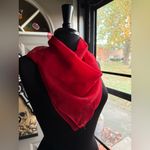 Vintage Vera red chiffon sheer square neck head scarf Photo 1