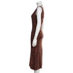 House Of Sunny NWT  Shape Of My Heart Hockney Stretchy Midi Dress Brown Cocoa US6 Photo 3