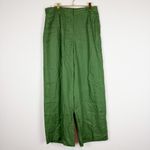 J.Crew  Essential Wide Leg Pant in Linen Kelly Green Trouser Size 8 Photo 1