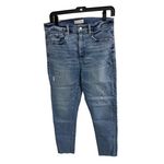 Loft The Skinny Jeans Women’s Size 29/8 Medium Wash Distressed Raw Hem Denim Photo 1