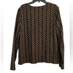 Laura Ashley Vintage Women’s Size Large Metallic Knit Top Black Gold Long Sleeve Evening Photo 1