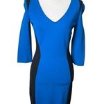 Just Cavalli Women's Blue & Black 3/4 Sleeve Bodycon Dress Illusion US Medium Photo 0