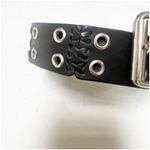 BKE Women’s Crossstich Black Studded Leather Belt Size 32 Y2K Moto Style Photo 6