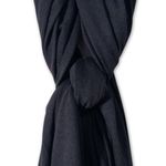 Womens Black Scarf Lightweight Wrap Shawl Whimsygoth Goth Fashion Accessory Photo 0