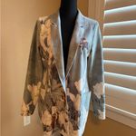 Tempo Paris  Blazer Jacket Sz Medium Art Nature Romantic Whimsical Suede Feel V2 Photo 2