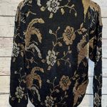 Diana Marco Vintage 80's Crewneck Sweater Black w Gold/Silver Floral Design-M/L Photo 2
