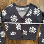 Hollister  Daisy Cardigan Sweater Womens‎ XXS Button Front Dark Gray Knit Floral Photo 3