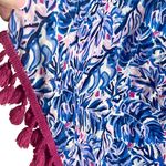 Simply Southern  Kimono Beach Cover Up L XL Floral Pink Tassel Fringe Resort Swim Photo 5