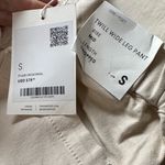 OAK + FORT CROPPED LENGTH TWILL WIDE LEG PANT Small NWT Tan Photo 1