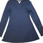 Boston Proper Navy Blue Basic Longsleeve Stretchy T-Shirt Top Women Small Photo 0