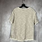 The Limited  Cream Textured Tweed Fringe Sweater Shirt | Size Medium Photo 6