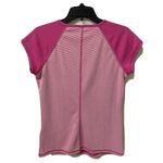 The North Face  Pink White Striped Activewear V Neck Blouse Photo 1