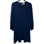 J.Crew NWT Mini Dress With Flounce Hem Navy Size 14 Feminine Flirty Preppy Photo 3