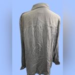 Chico's Sandwash Faux Suede Satin Easy Shirt Womens 3 Button Up Blue Size 16-18 Photo 3