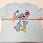 Disney  Stitch Crochet Flower Detail Womens Blue‎ T-shirt Size M Photo 11