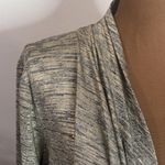 Calvin Klein New Metallic Flyaway waterfall gold foil cascading cardigan size L Photo 6
