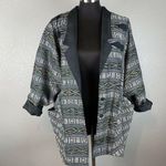 Vintage Thai Silk Handmade Art to Wear Jacket Oversized One Size 100% Silk Aztec Photo 8
