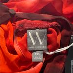 Worthington  Long Sleeve Red Sheer Mandarin Collar Top Blouse Petite PXL NWT Photo 3