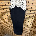 ZARA  Ivory And Black Crochet Midi Dress Size‎ Small Photo 3
