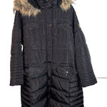 Rocawear Classic Black Long Puffer Coat women's 2X Winter Parka Faux Fur Hooded Photo 0