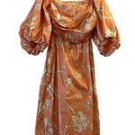 Tanya Taylor  peach Alora midi dress size 4 floral cotton D1 Photo 0