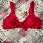 Adjustable Front Tie Red Bikini Top Size M Photo 1