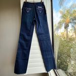 VTG 1970s Sergio Valente Pink Topstich Straight Leg Blue Jeans 27" NWT deadstock Photo 4